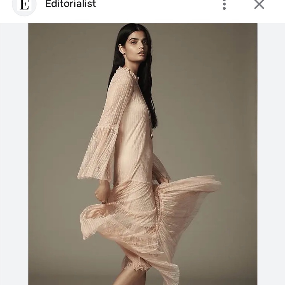 Anthropologie Light Pink Sheer Dress - Picture 3 of 5